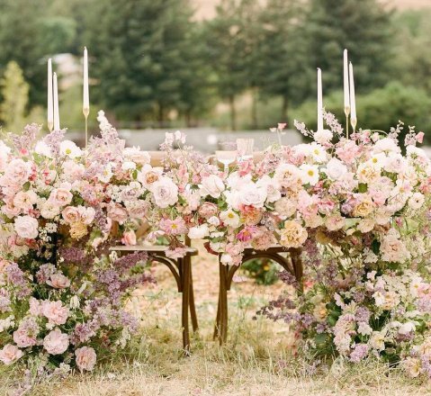 Floral arrangement used to elevate an event setting